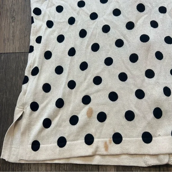 Entracte Vtg Silk Cashmere Polka Dot Crewneck Fitted Button Up Knit Cardigan M - Picture 13 of 16